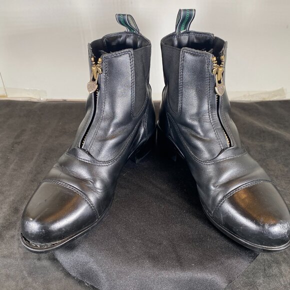 Women's Ariat, Size 4, Black Leather and Canvas Front Zip-up, Boots, - Picture 4 of 10